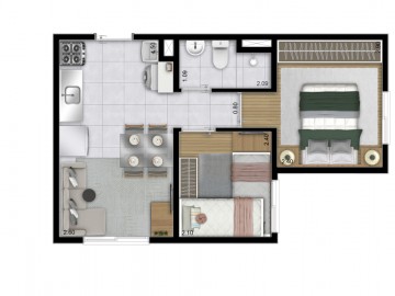 Planta de 2 dormitrios - Finais 4 e 10