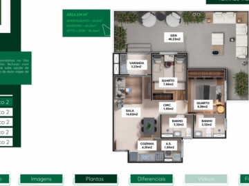 Apartamento Trreo com Garden (55,11 + 40,23 = 95,34 metros)