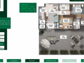 Apartamento Trreo com Garden (71,95 + 79,15 = 151,10 metros)