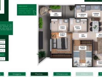 Apartamento Trreo com Garden (55,11 + 16,89 = 72,00 metros)