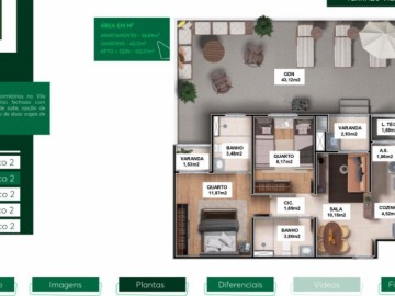 Apartamento Trreo com Garden (58,89 + 43,12 = 102,01 metros)